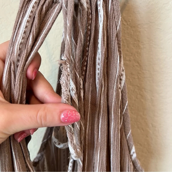 Lulus Ocean City Tan and White Striped Jumpsuit - Picture 8 of 9